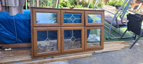 Upvc glazed windows golden oak - golden,